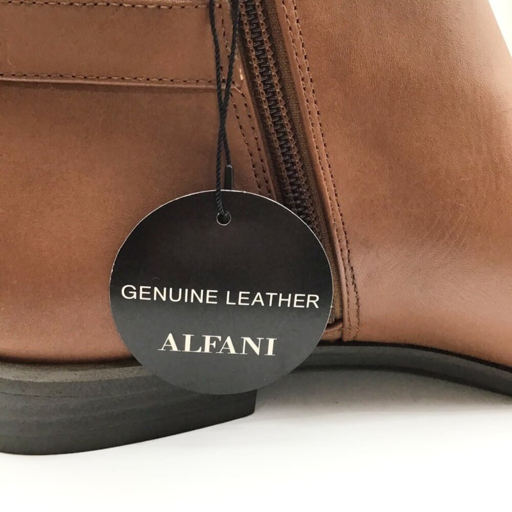 Alfani Step n Flex Genuine Leather Boots Womens 9.5 Cognac Brown Ankle Bootie - Picture 6 of 13